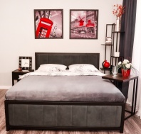 Кровать 100Д82 "Ричмонд"(2000х1600) черный (ткань Catania graphite)